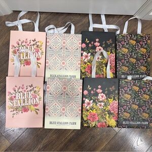 Blue Stallion Farm 8pk Gift Bags: Floral, Boho, Farmhouse, Pink, Black - NEW